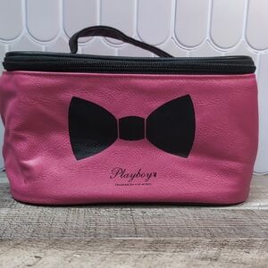 Playboy Pink and Black Bow Makeup Case